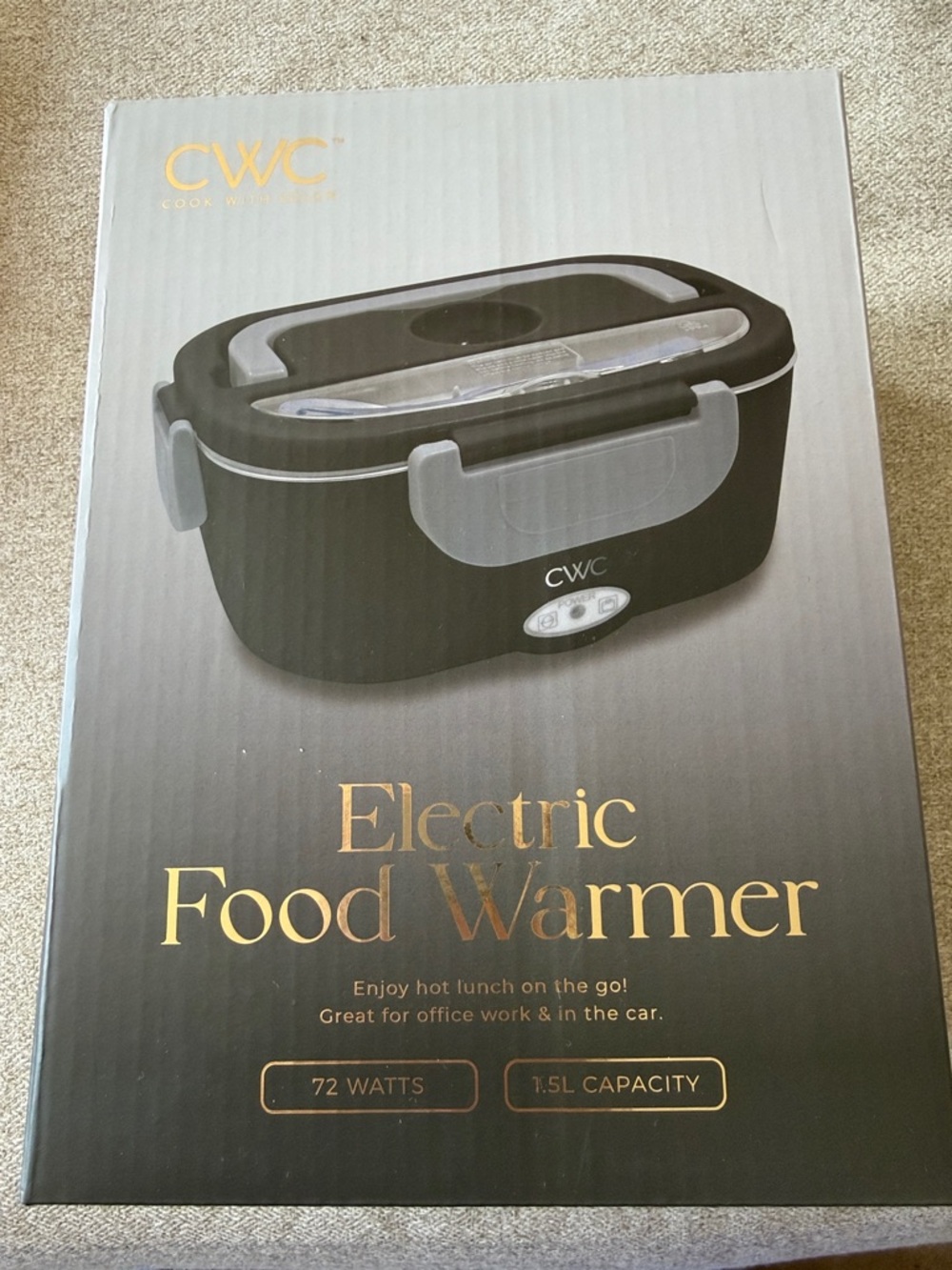CWC Electric Food Warmer in Black and Gray